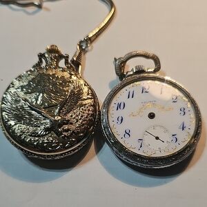 Waltham Silver Pocket Watch Bundle Plus Eagle Pocket Watch